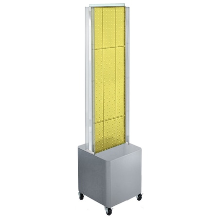 Azar Displays Two-Sided Pegboard Floor Display on Studio Base w/ C-Channels. Panel Size: 13.5''W x 44''H 700728-YEL